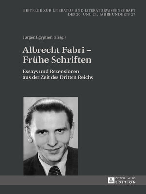 cover image of Albrecht Fabri  Frühe Schriften